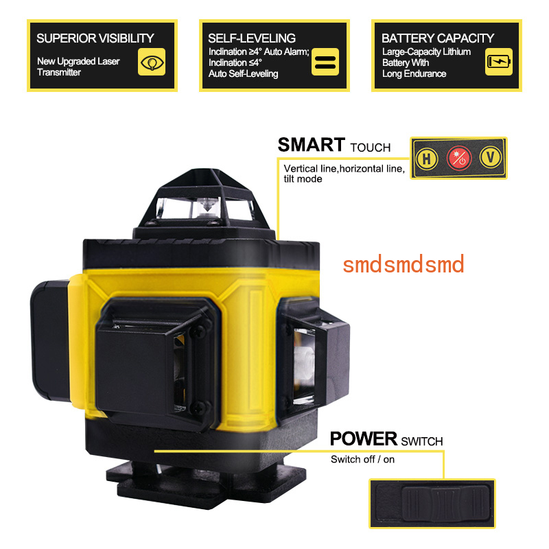 Laser Level 16 Lines 4D Green - 16 خطًا 4D مستوى الليزر الأفقي