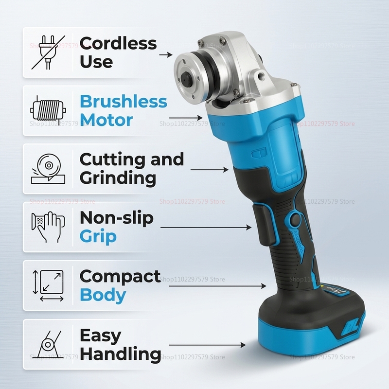Brushless Angle Grinder Battery Powered - جلاخة زاوية لاسلكية بدون فرشاة 18
