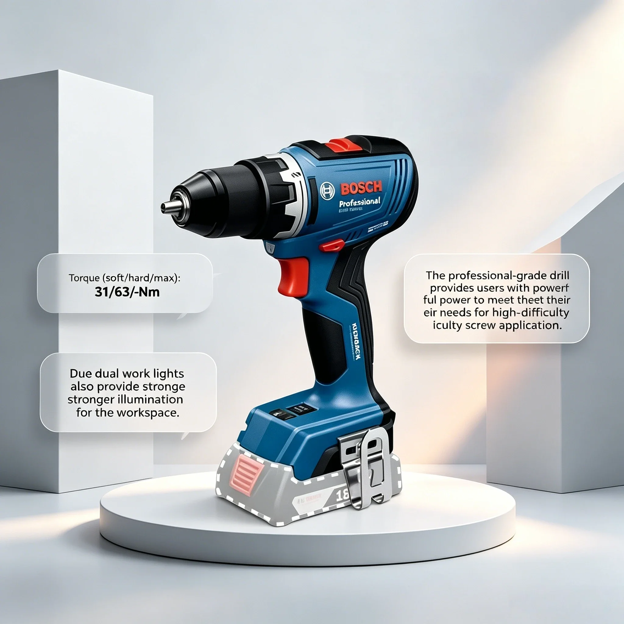 Brushless Cordless Electric Drill 18V - مثقاب بوش GSR 18V-65 لاسلكي بدون