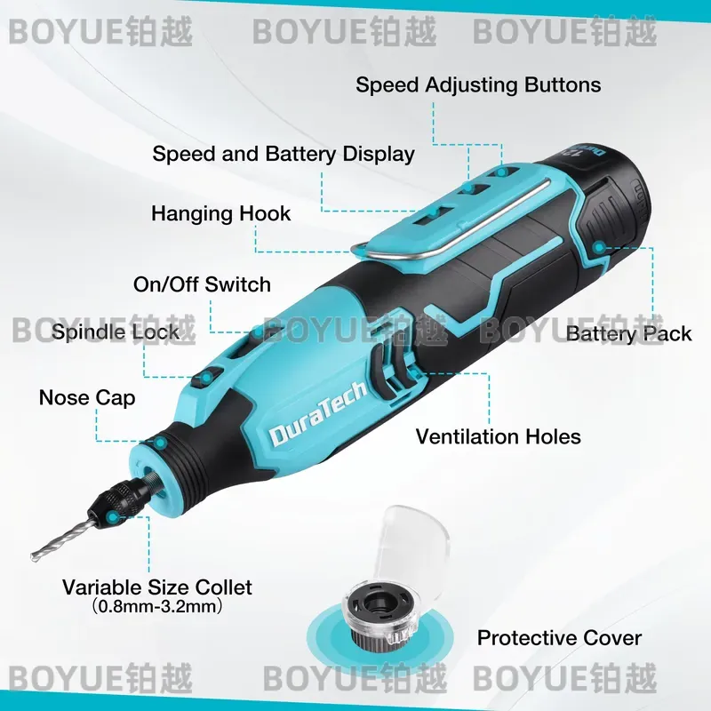 Cordless Rotary Tool Kit Accessories - أداة دوارة لاسلكية 12 فولت بسرعة