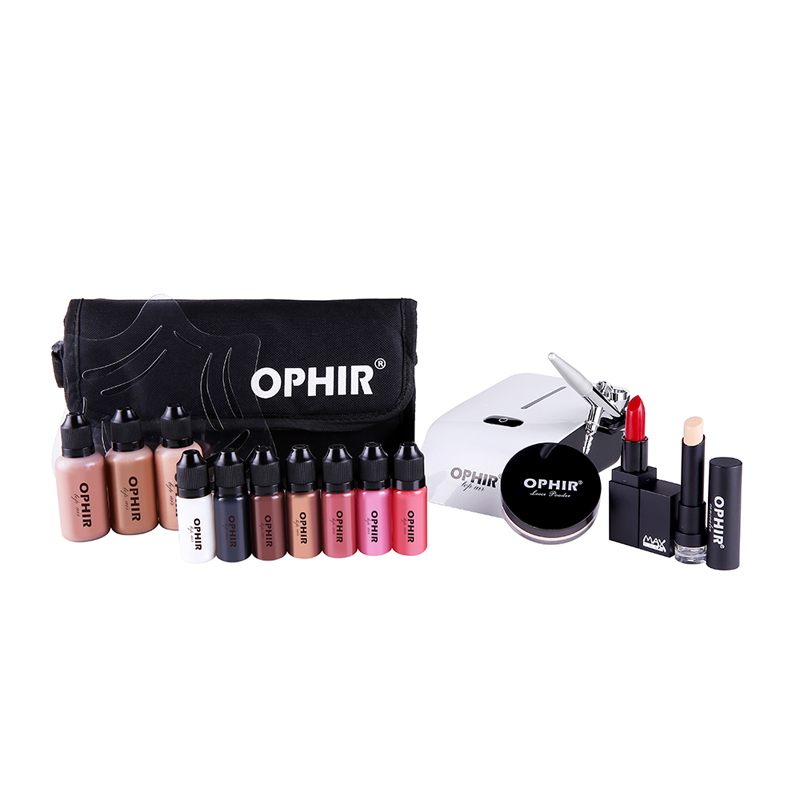 Airbrush Kit With Mini Compressor - OPHIR Pro-مجموعة مكياج ، نظام مكياج