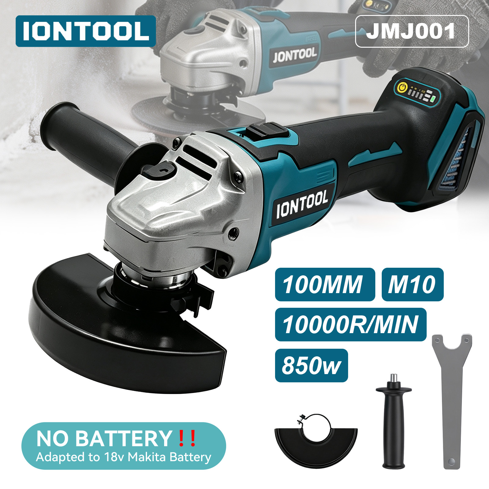 Brushless Angle Grinder Battery Powered - جلاخة زاوية لاسلكية IONTOOL بقوة 850