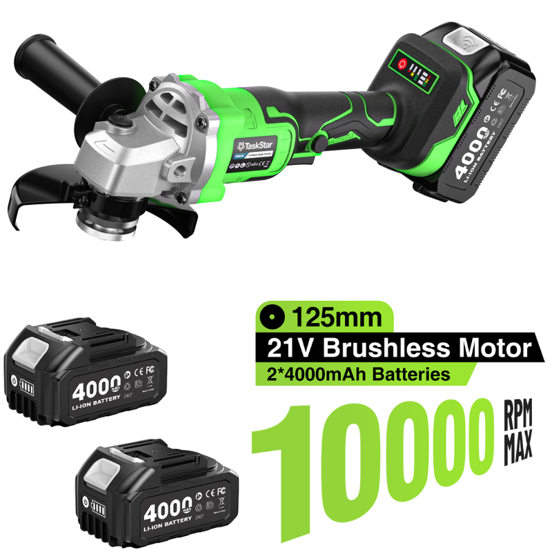 Brushless Angle Grinder Battery Powered - طقم جلاخة زاوية تاسك ستار 10000