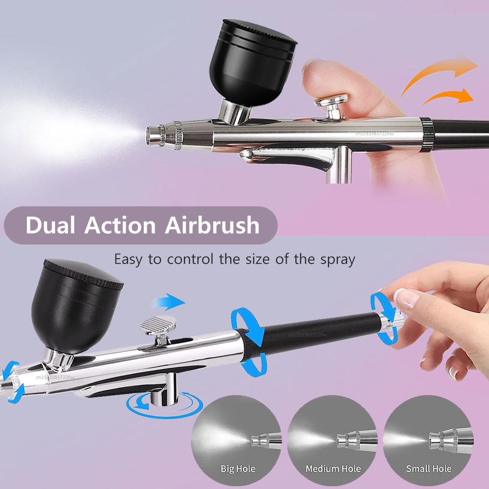 Airbrush Kit With Mini Compressor - رأس مسدس البخاخة من الدرجة الاحترافية