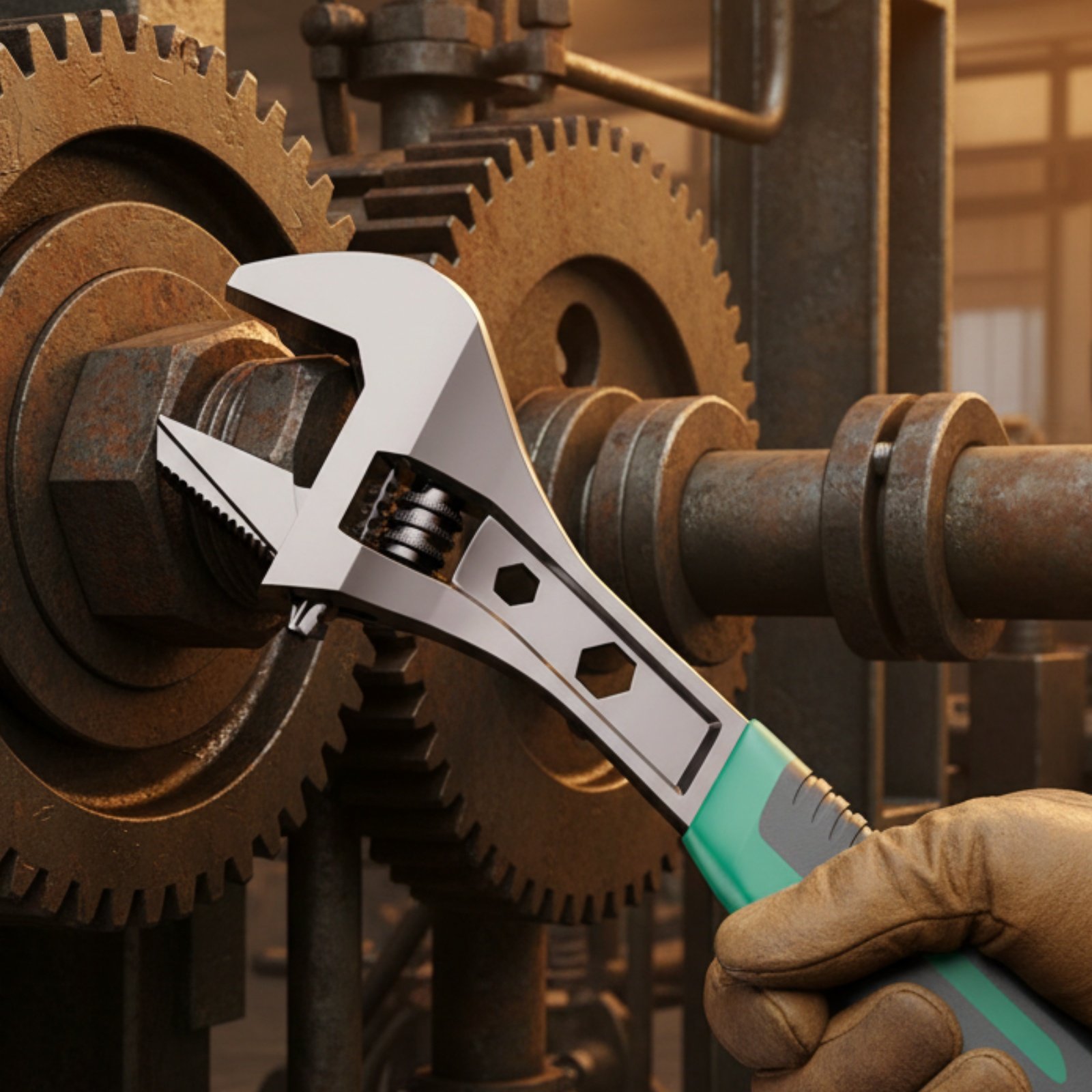Plumbing - مفتاح ربط قابل للتعديل ذو أسنان،