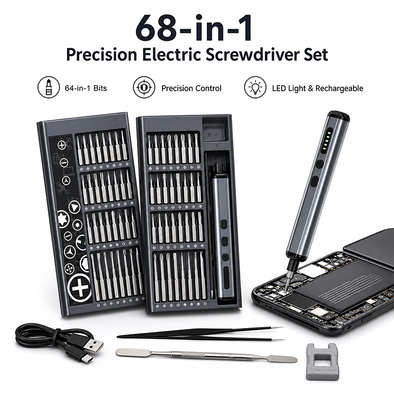 Electric Screwdriver Rechargeable Usb - مجموعة مفكات كهربائية دقيقة 68 في