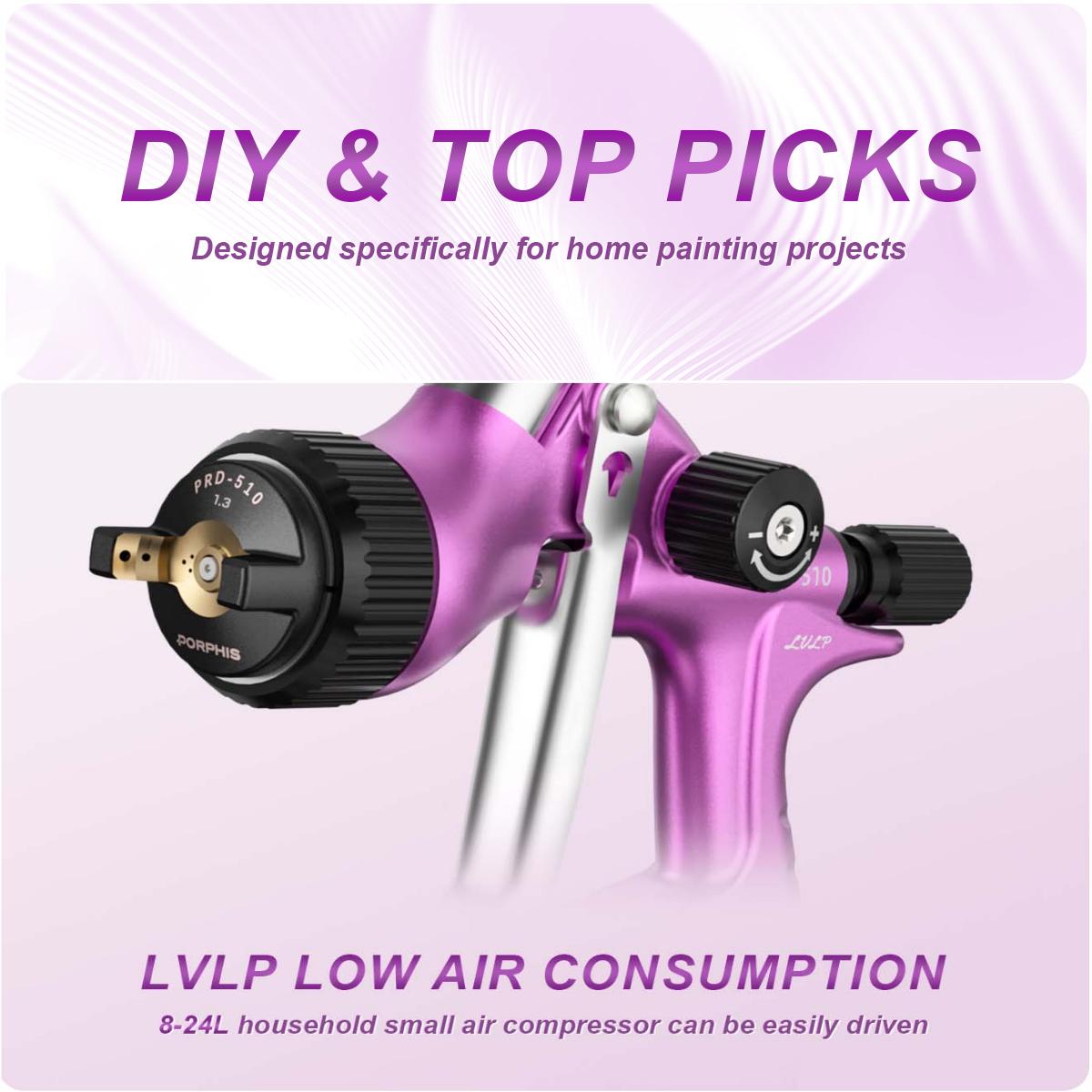 Airbrush Kit With Mini Compressor - مسدس الطلاء الأصلي PORPHIS PRD-510 LVLP