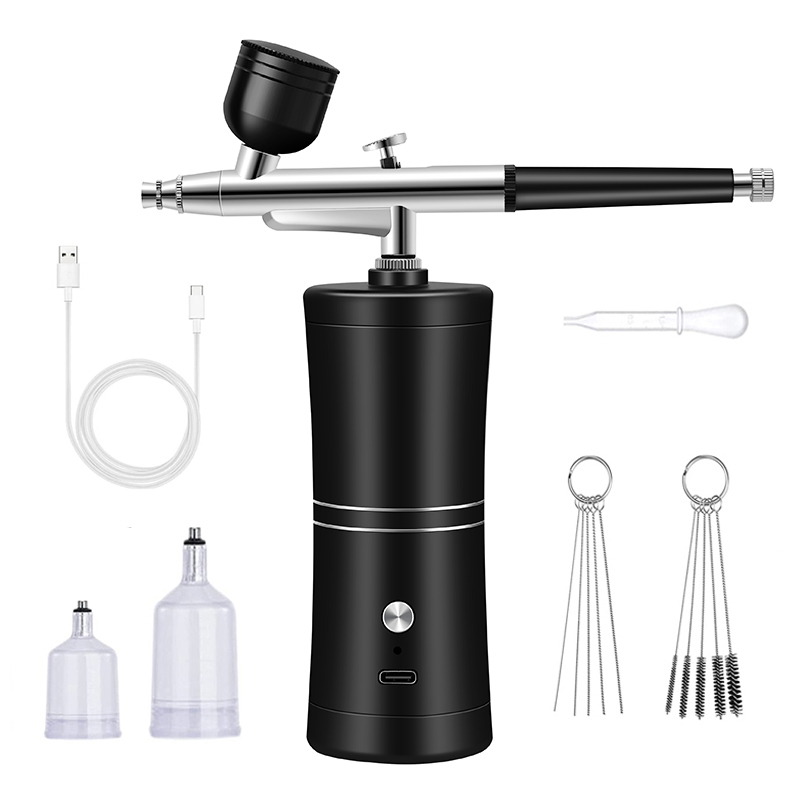 Airbrush Kit With Mini Compressor - البخاخة اللاسلكية المحمولة القابلة لإعادة الشحن