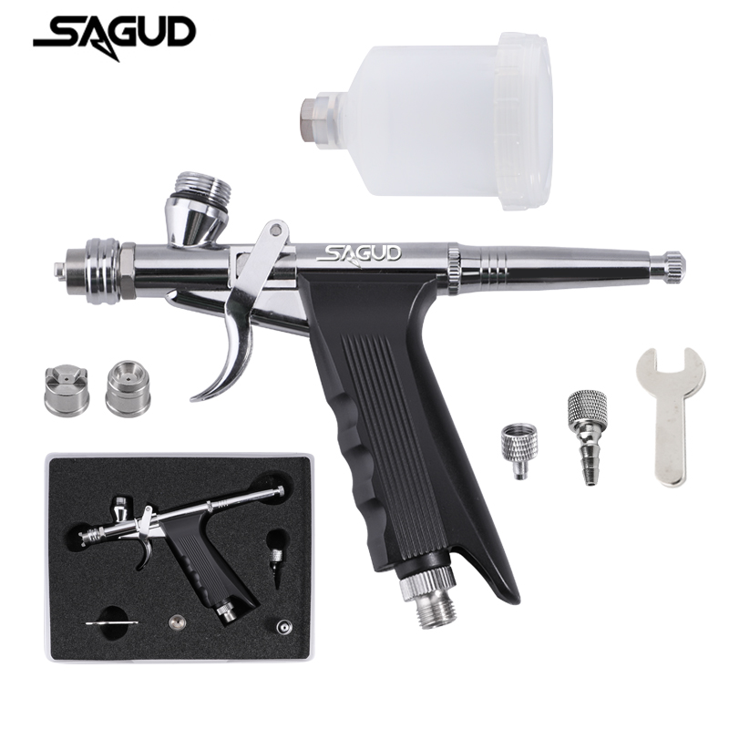 Airbrush Kit With Mini Compressor - فرشاة هوائية للتغذية بالجاذبية قبضة مسدس