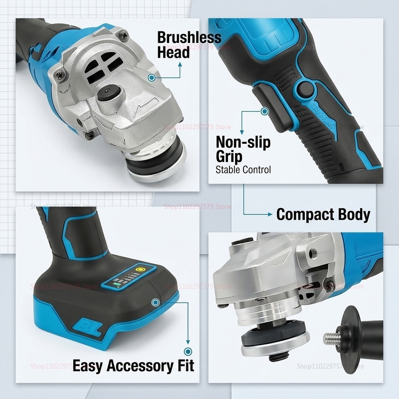 جلاخة زاوية لاسلكية بدون فرشاة - مراجعة Brushless Angle Grinder Battery Powered وسعره