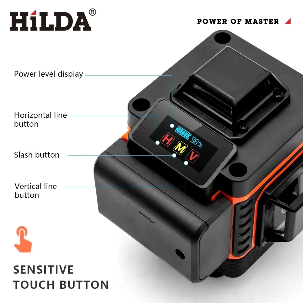HILDA 16/12 خطوط 4D مستوى اللي - مراجعة Laser Level 16 Lines 4D Green وسعره