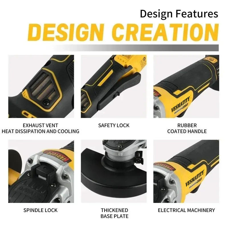 جهاز تجليخ زاوي لاسلكي بدون فر - مراجعة Brushless Angle Grinder Battery Powered وسعره