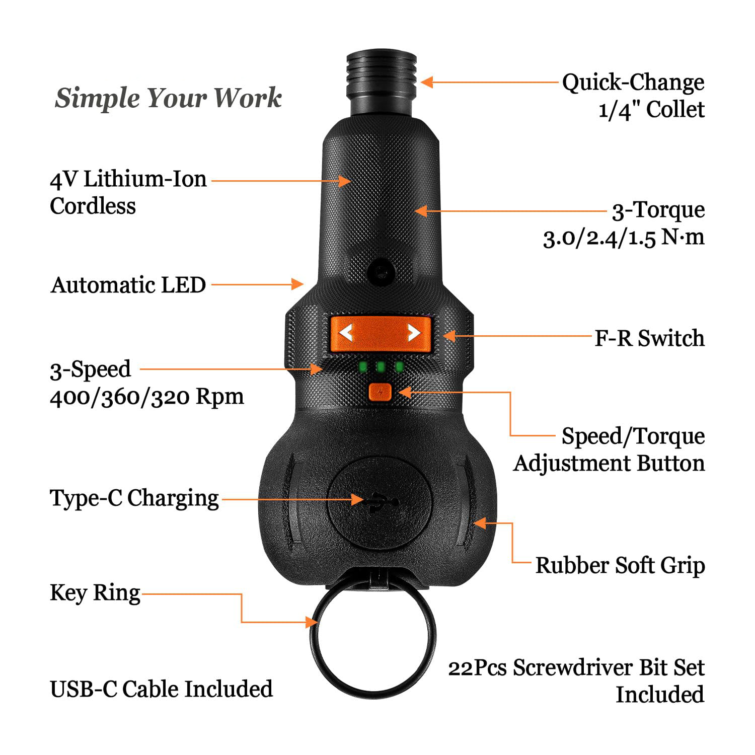 مفك كهربائي لاسلكي قابل لإعادة - مراجعة Electric Screwdriver Rechargeable Usb وسعره