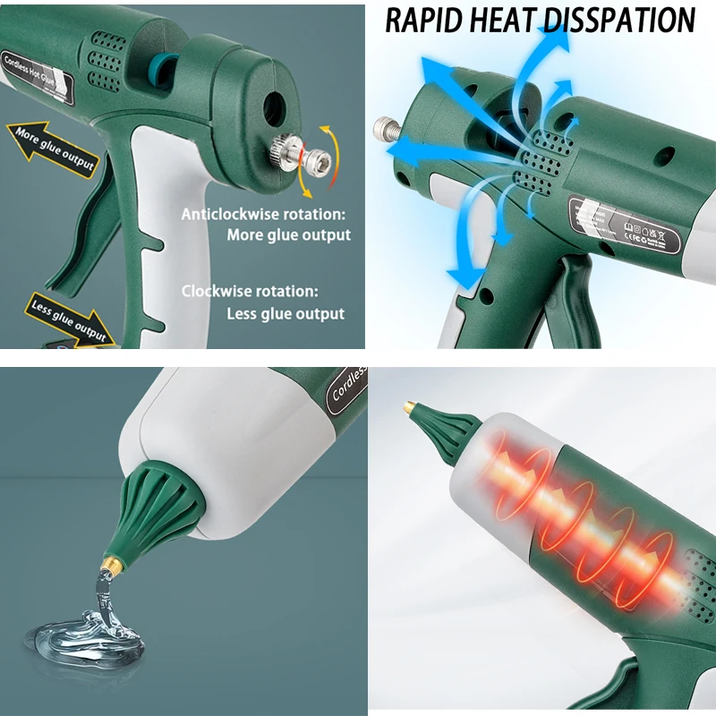 مسدس غراء حراري لاسلكي 100 واط - مراجعة Hot Melt Glue Gun Cordless وسعره