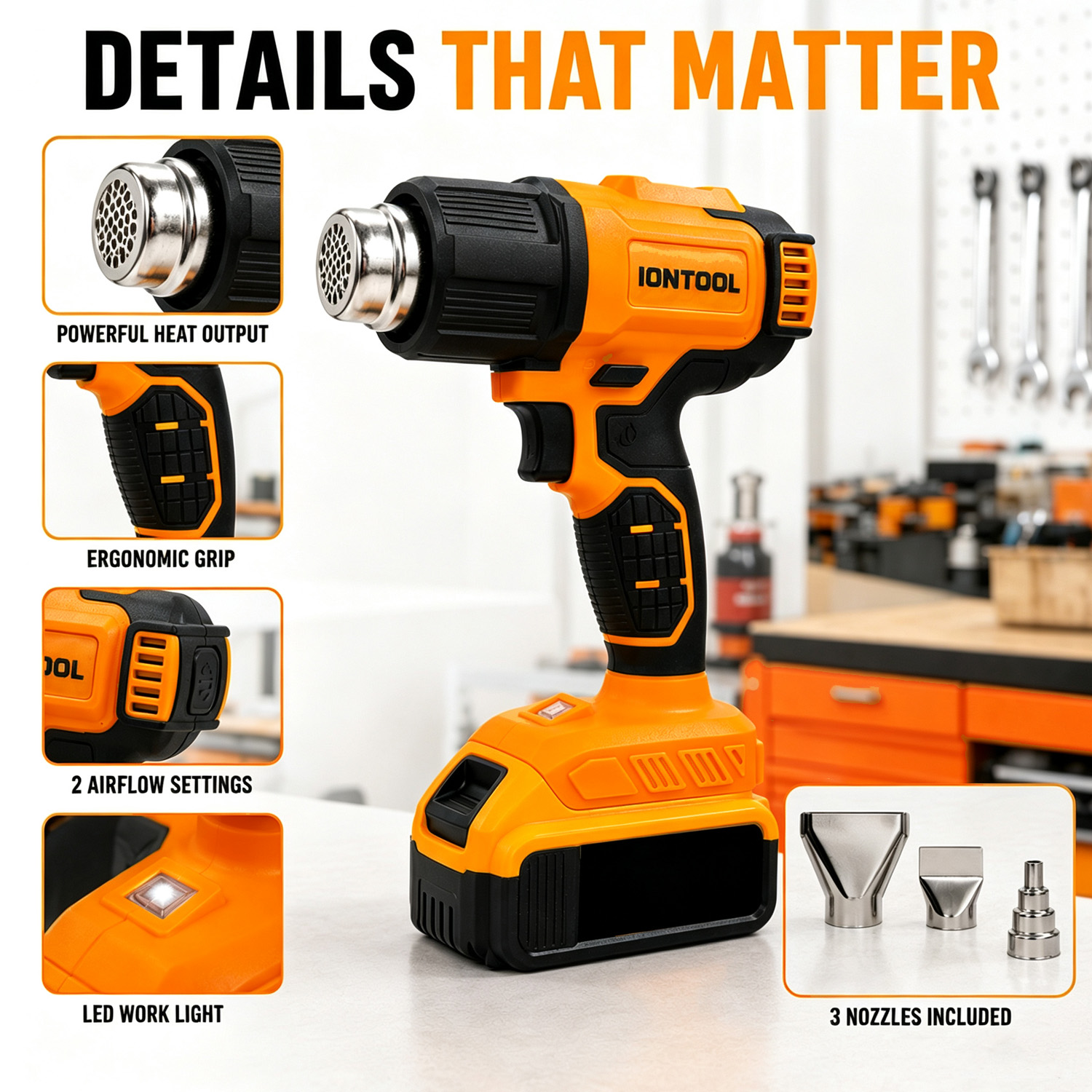مسدس حراري لاسلكي أصفر من IONT - مراجعة Cordless Heat Gun For Shrink Tubing وسعره