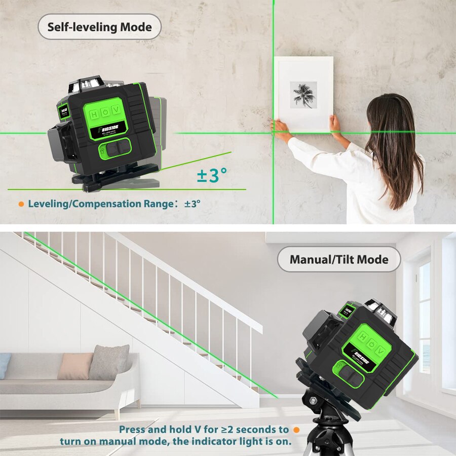 خطوط FEIDSIDE خط أخضر بمستوى ل - مراجعة Laser Level 16 Lines 4D Green وسعره