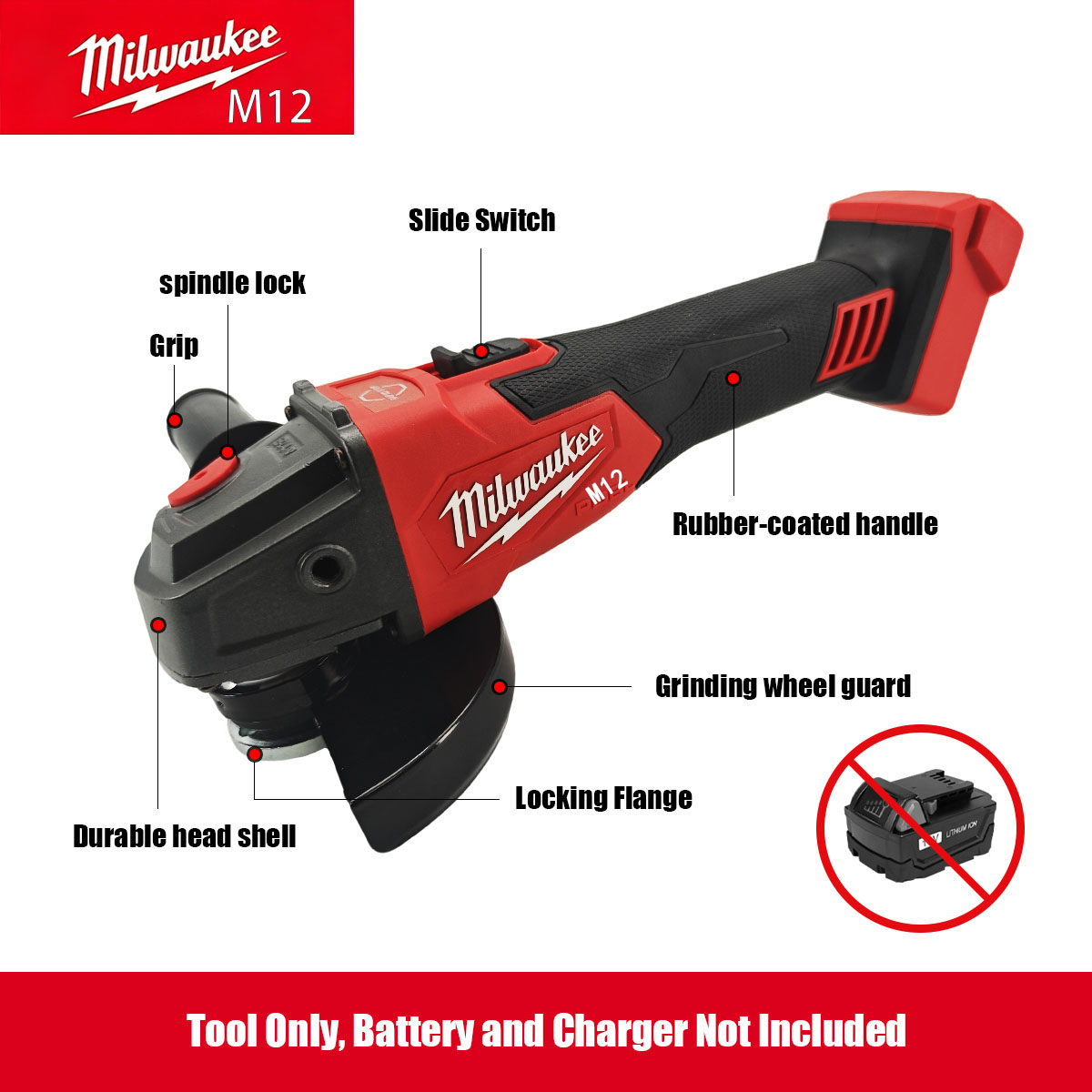 مطحنة زاوية ميلووكي M12 M18 بد - مراجعة Brushless Angle Grinder Battery Powered وسعره