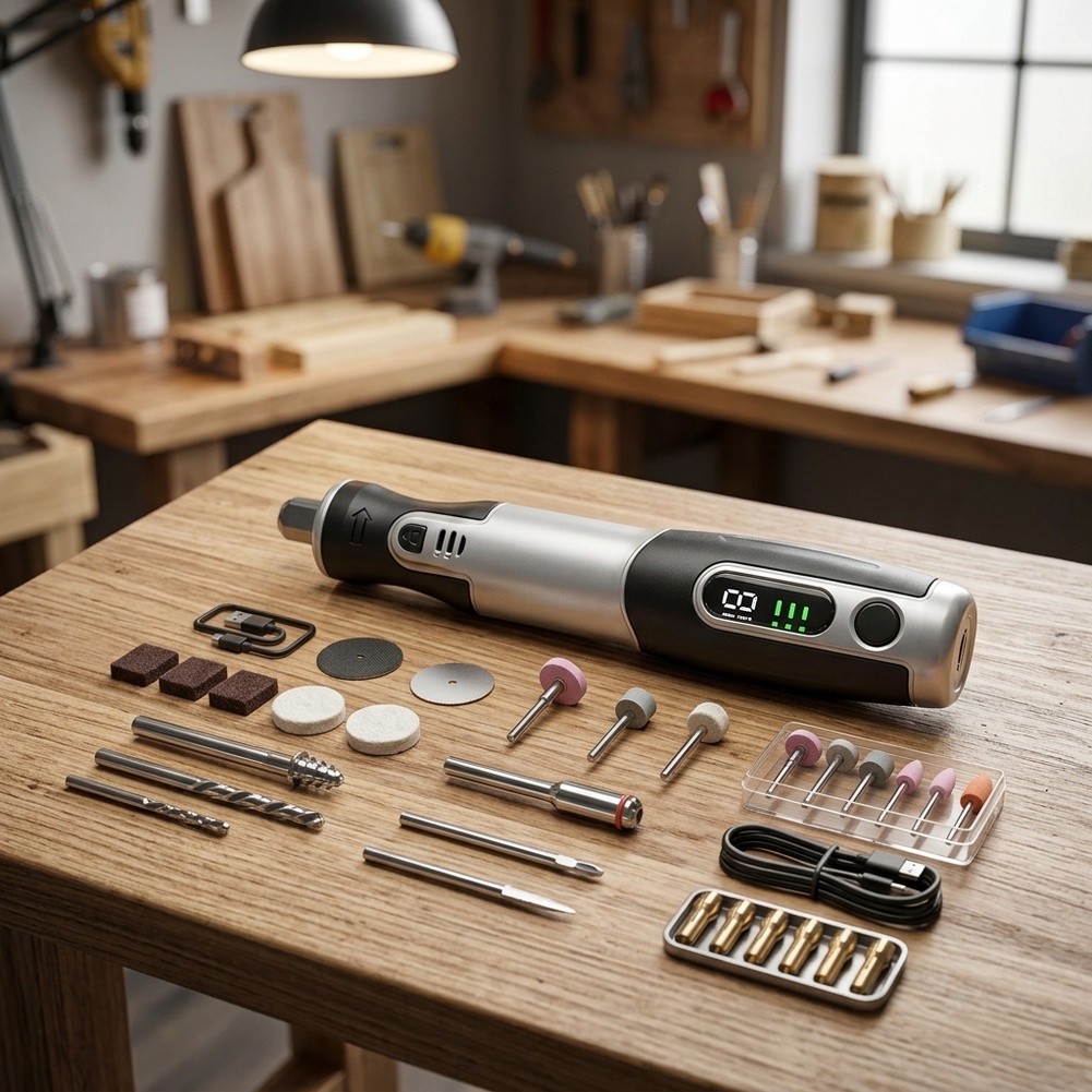 مجموعة أدوات كهربائية لاسلكية  - مراجعة Cordless Rotary Tool Kit Accessories وسعره