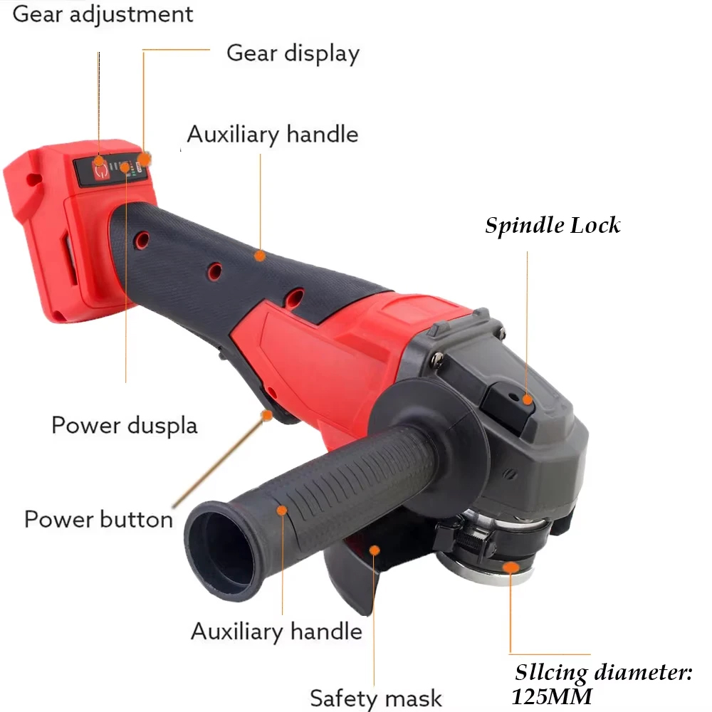 جلاخة زاوية كهربائية 125 مم بث - مراجعة Brushless Angle Grinder Battery Powered وسعره