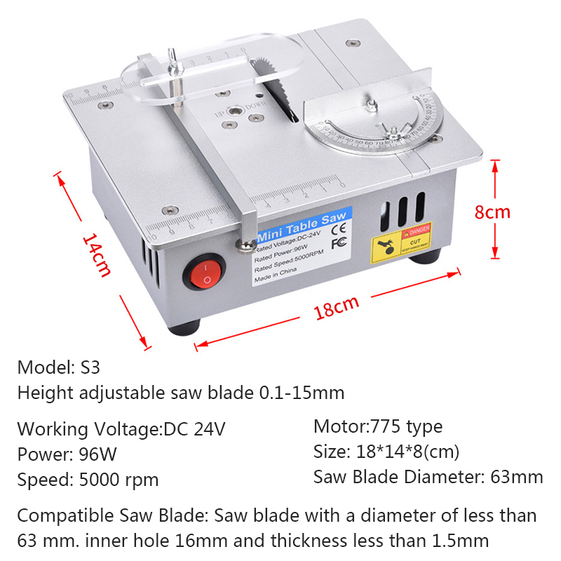منشار طاولة صغير 96 واط 5000 د - مراجعة Mini Table Saw For Woodworking وسعره