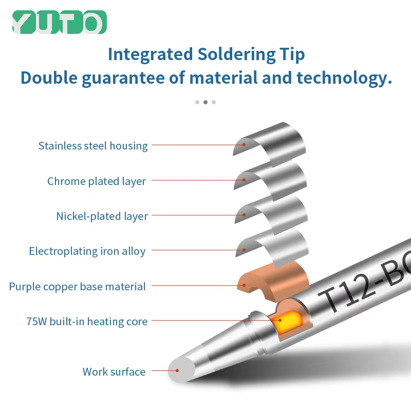 10 قطع من رؤوس مكواة اللحام T1 - مراجعة Digital Soldering Station T12 وسعره