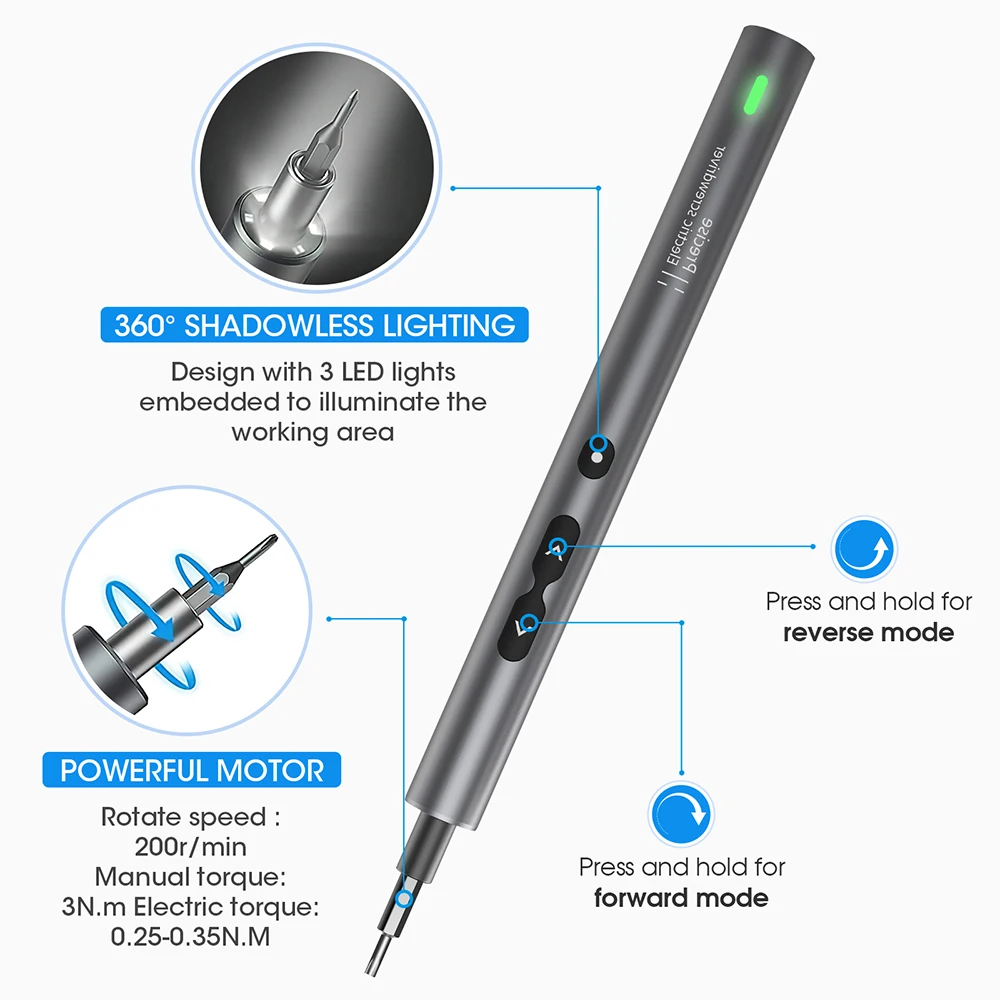 62/6 في 1 طقم مفك كهربائي دقيق - مراجعة Electric Screwdriver Rechargeable Usb وسعره