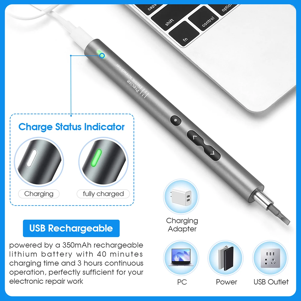 62/6 في 1 طقم مفك كهربائي دقيق - مراجعة Electric Screwdriver Rechargeable Usb وسعره