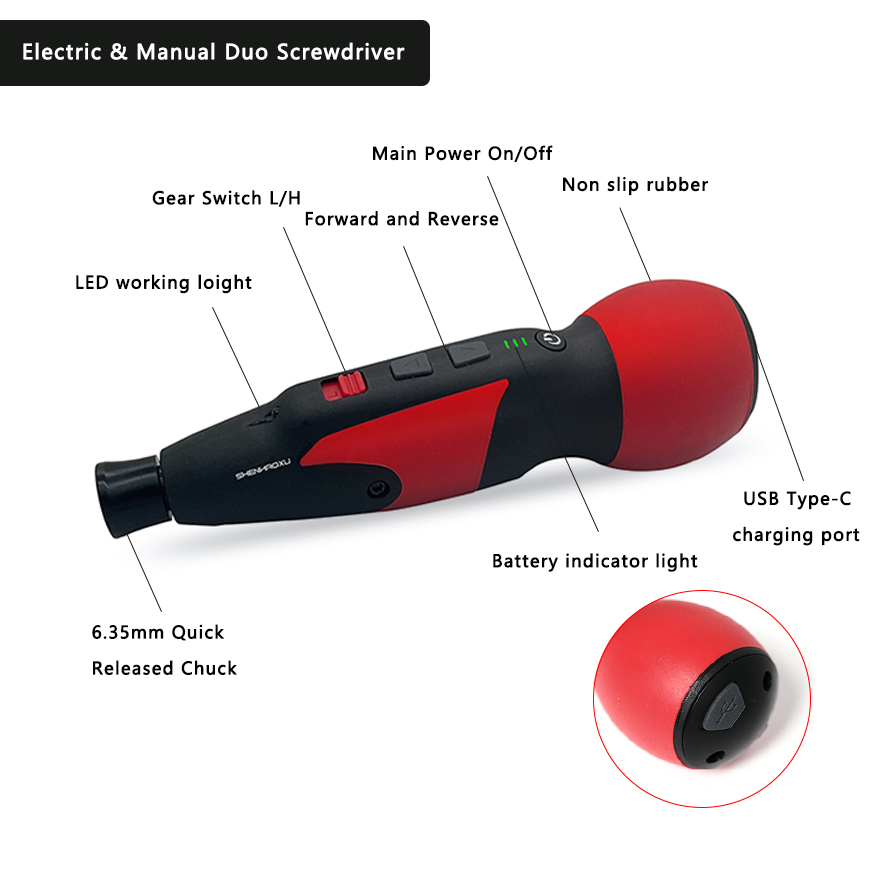 عزم دوران كبير كهربائي صغير قا - مراجعة Electric Screwdriver Rechargeable Usb وسعره