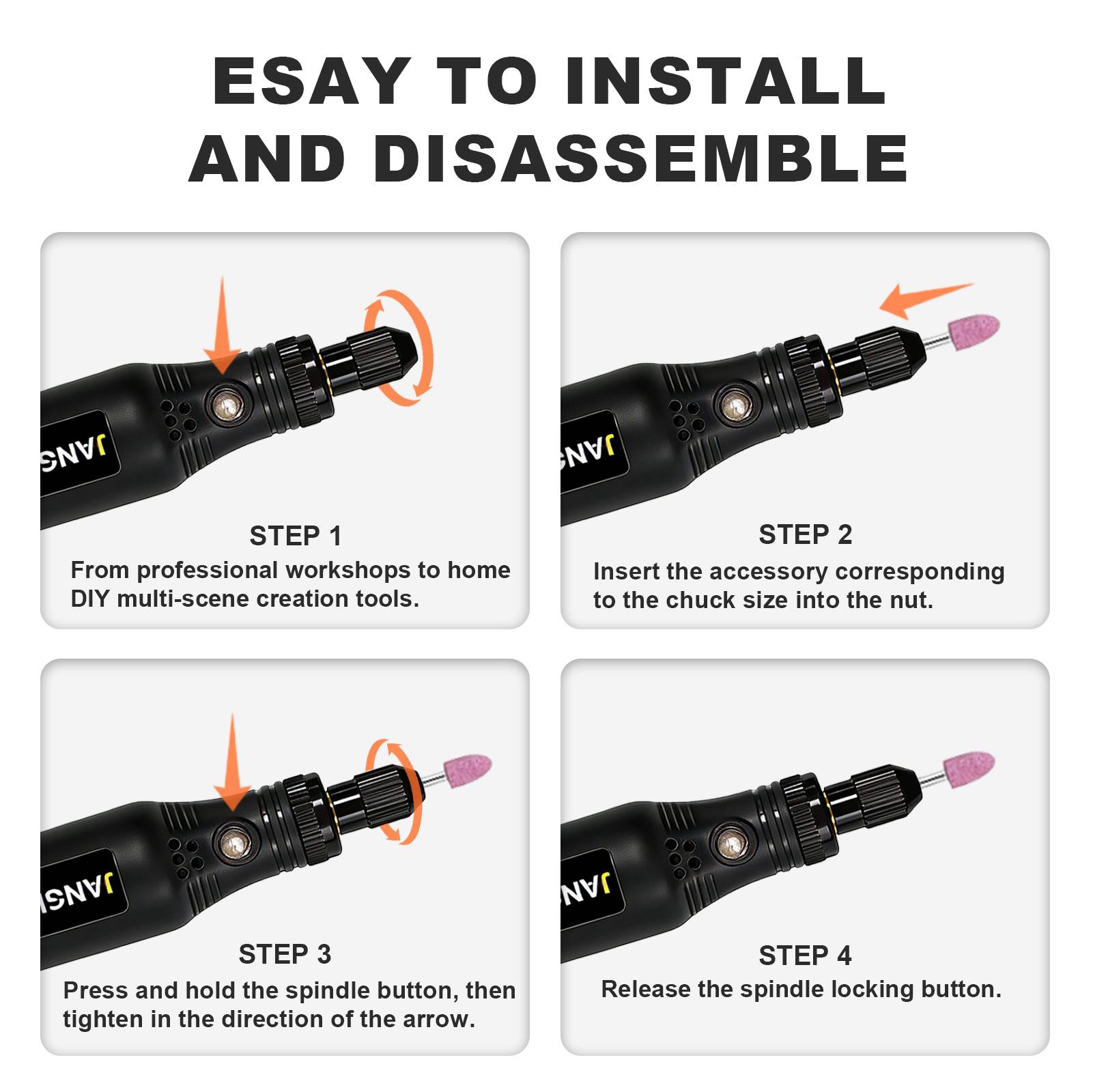 JANGKLIFE USB مجموعة أدوات دوا - مراجعة Cordless Rotary Tool Kit Accessories وسعره
