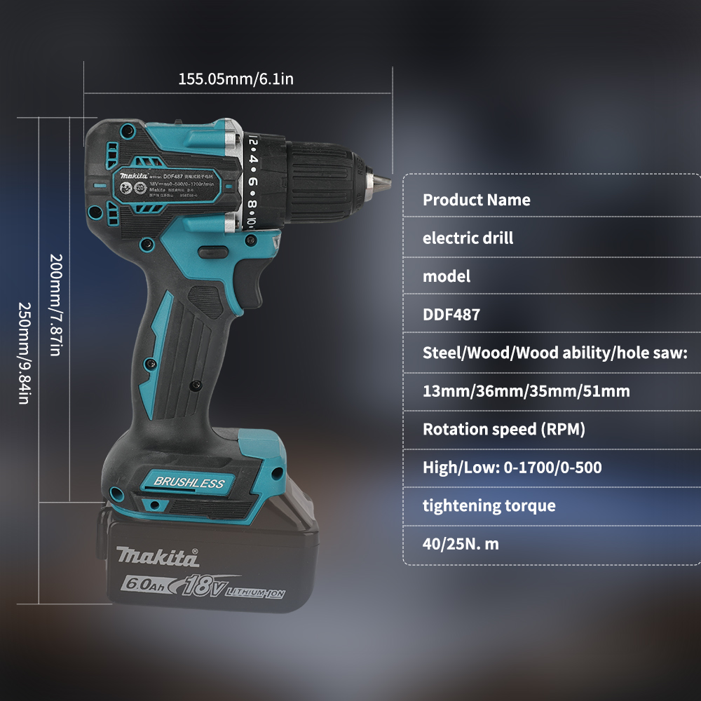 مثقاب لاسلكي بدون فرشاة 18 فول - مراجعة Brushless Cordless Electric Drill 18V وسعره