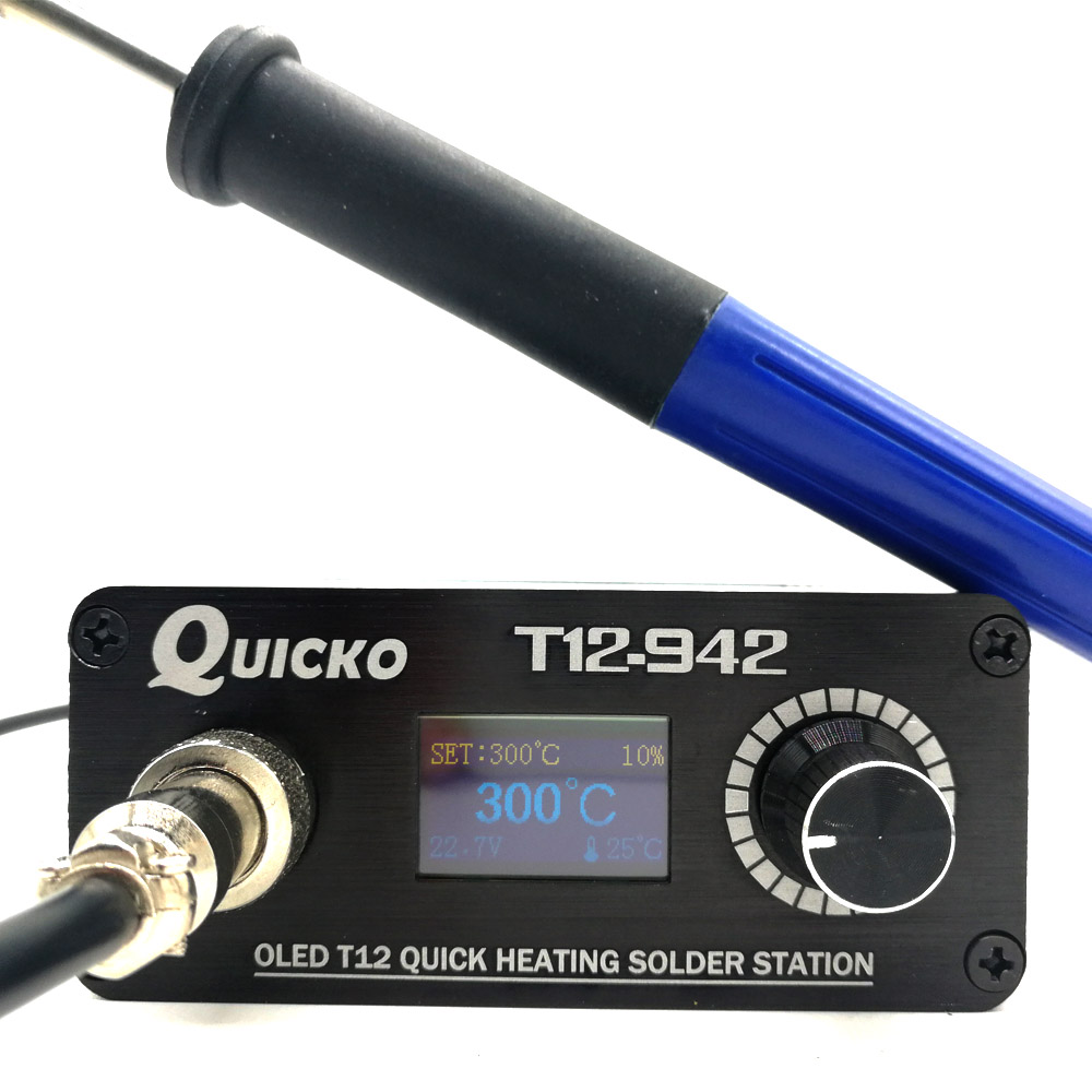 QUICKO MINI T12 STC OLED محطة  - مراجعة Digital Soldering Station T12 وسعره