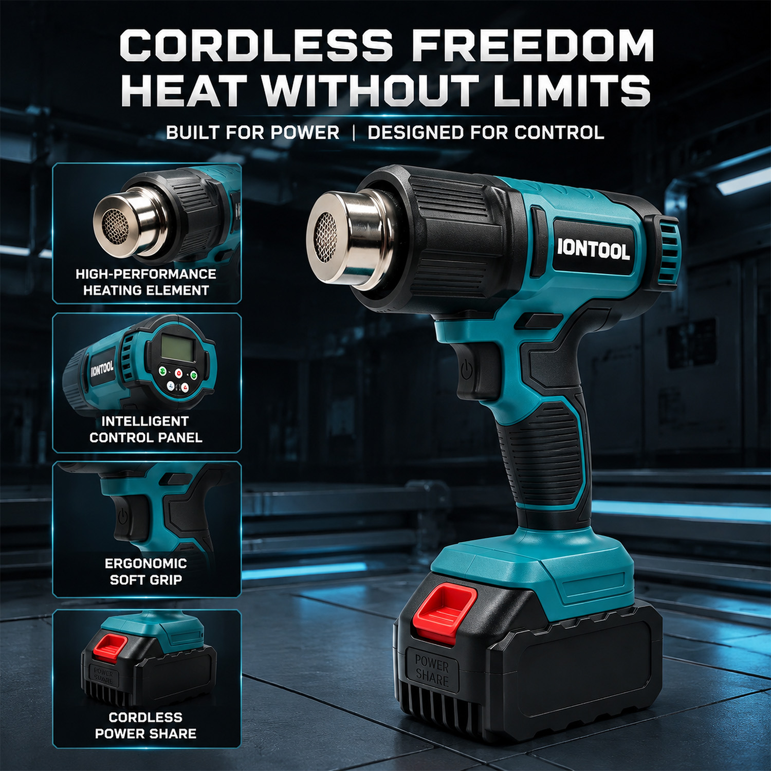 آيونتول 550 ℃   مسدس حراري لاس - مراجعة Cordless Heat Gun For Shrink Tubing وسعره