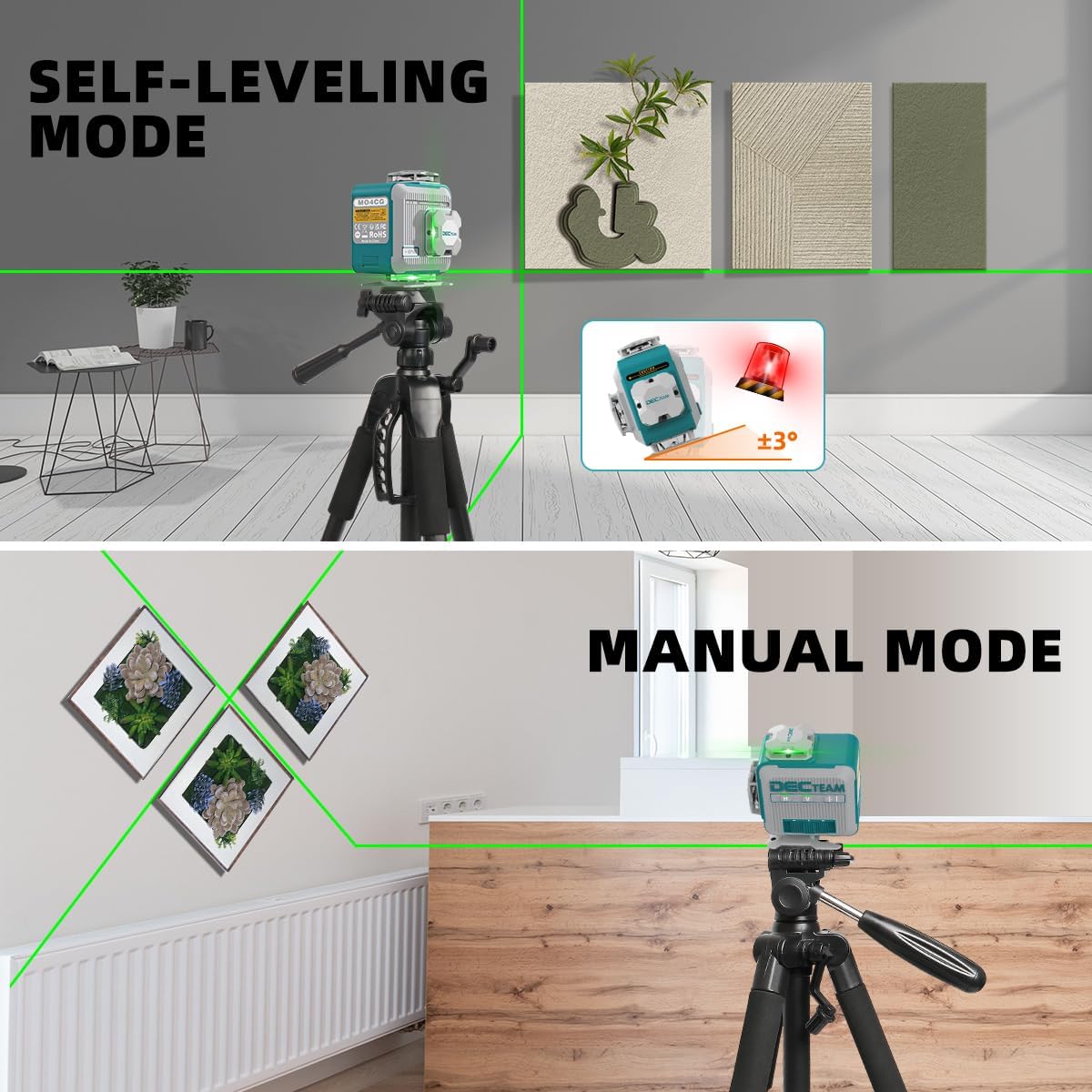 Decteam 4D عبر خط الليزر المست - مراجعة Laser Level 16 Lines 4D Green وسعره