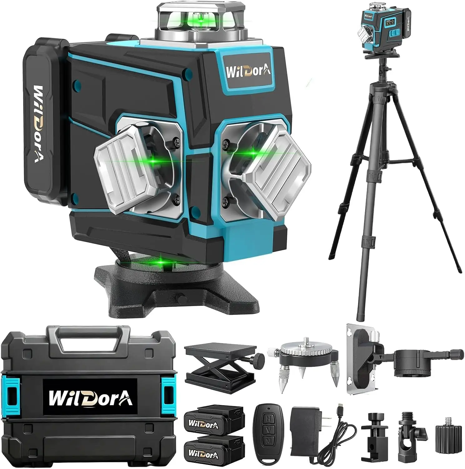 جهاز قياس مستوى بالليزر مع حام - مراجعة Laser Level 16 Lines 4D Green وسعره