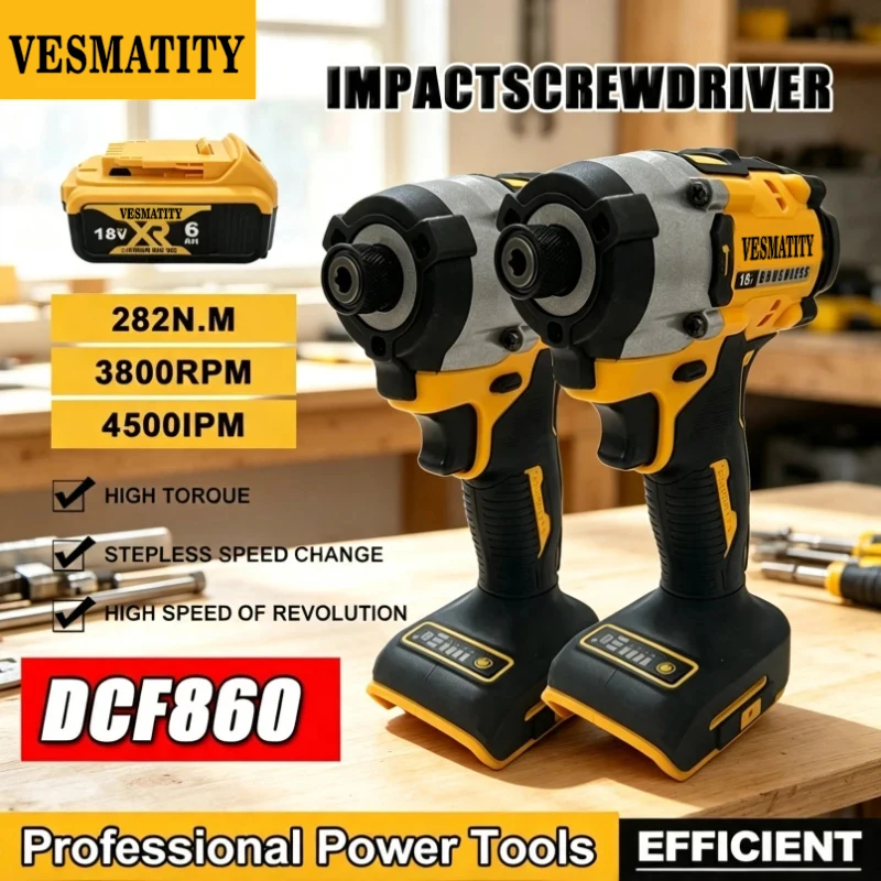 مثقاب لاسلكي مدمج DCF860، مثقا - مراجعة Brushless Cordless Electric Drill 18V وسعره