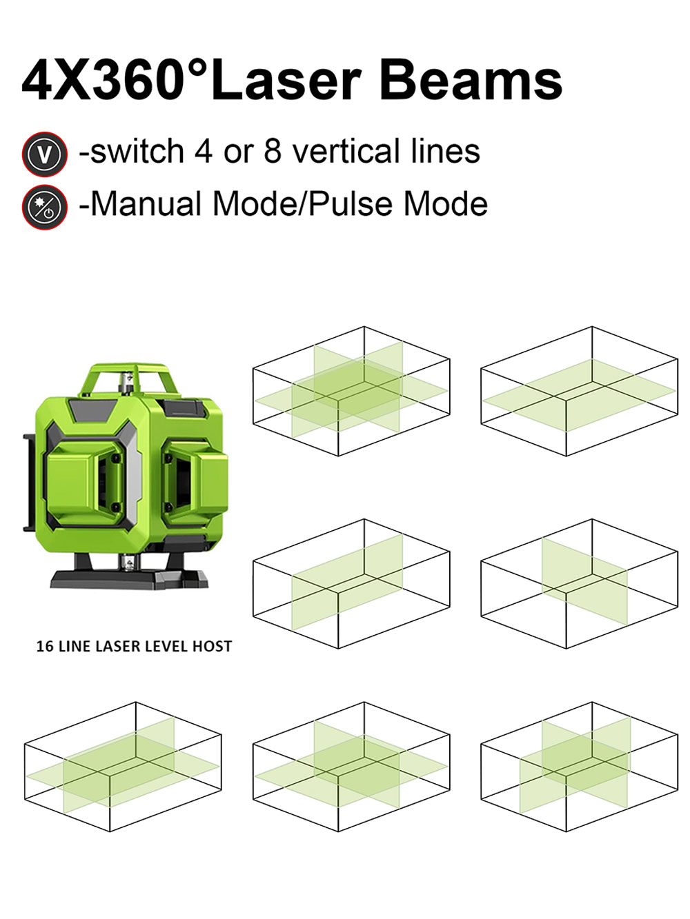 LFINE 4D 16 خطًا 360 مستوى ليز - مراجعة Laser Level 16 Lines 4D Green وسعره