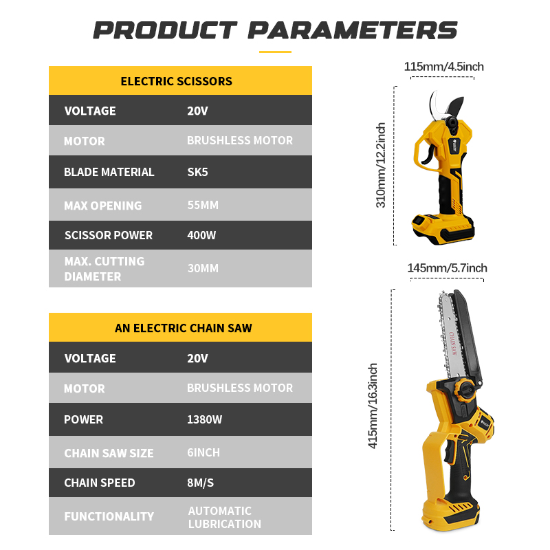 منشار كهربائي بدون فرش 6 بوصة  - مراجعة Mini Electric Chainsaw 6 Inch وسعره