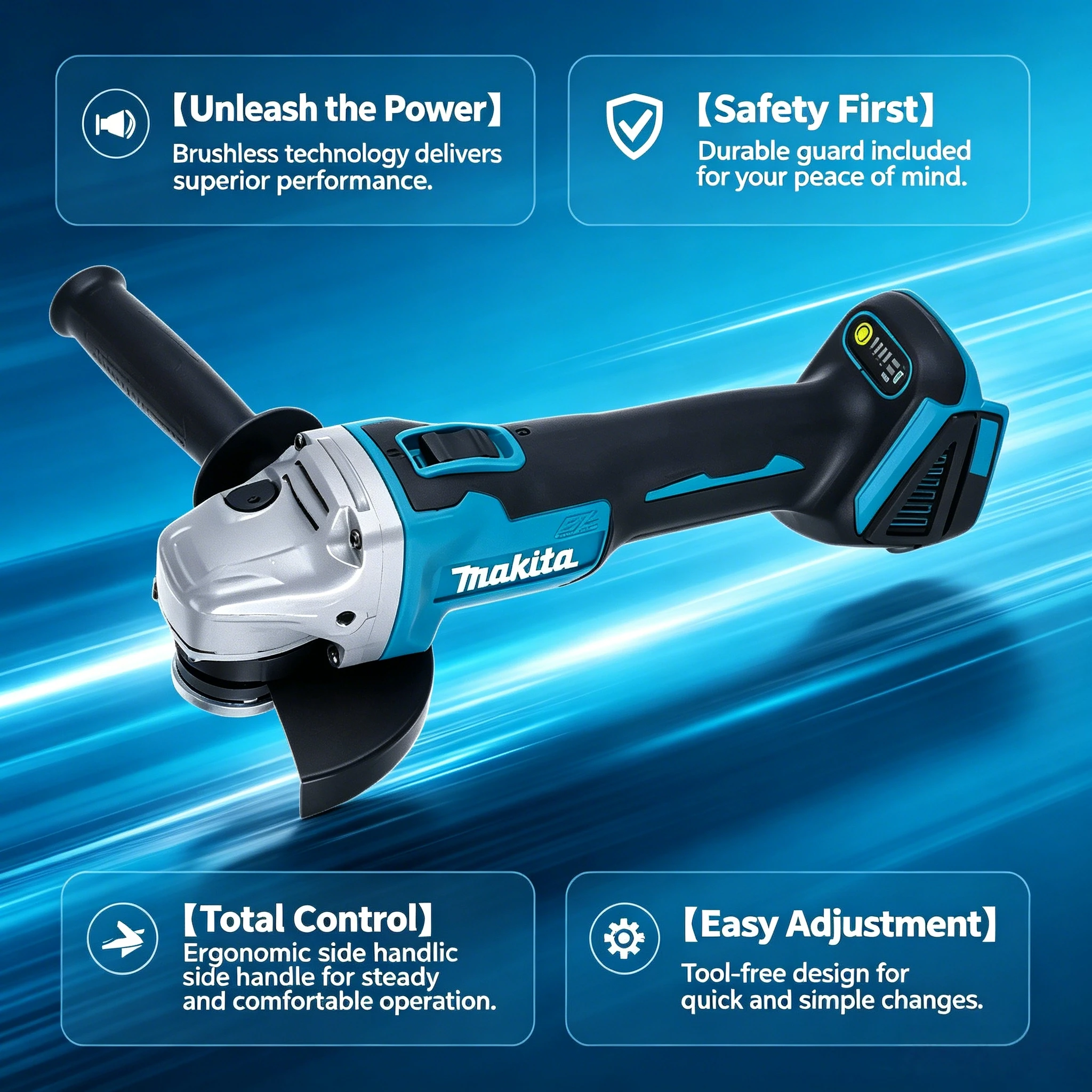 ماكيتا DGA504 جلاخة زاوية بدون - مراجعة Brushless Angle Grinder Battery Powered وسعره