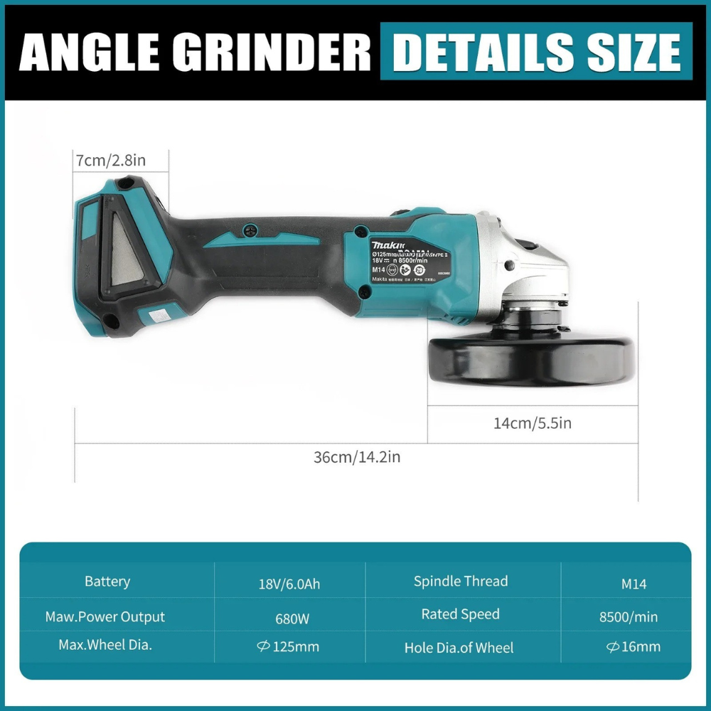 ماكيتا DGA404 جلاخة زاوية كهرب - مراجعة Brushless Angle Grinder Battery Powered وسعره