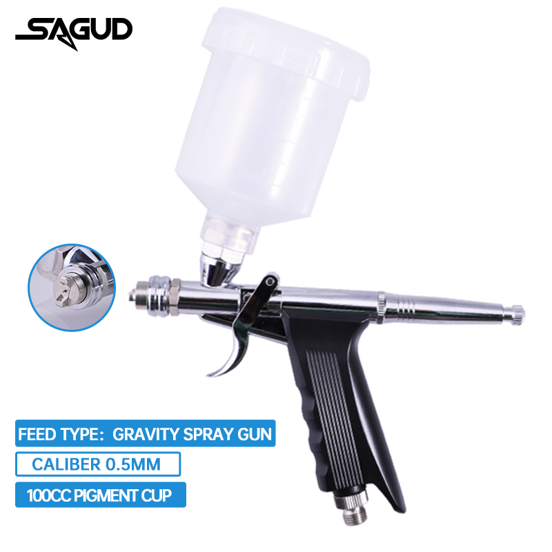 فرشاة هوائية للتغذية بالجاذبية - مراجعة Airbrush Kit With Mini Compressor وسعره