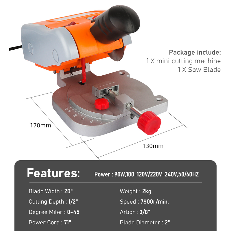 آلة قطع صغيرة 45 درجة منشار قط - مراجعة Mini Table Saw For Woodworking وسعره