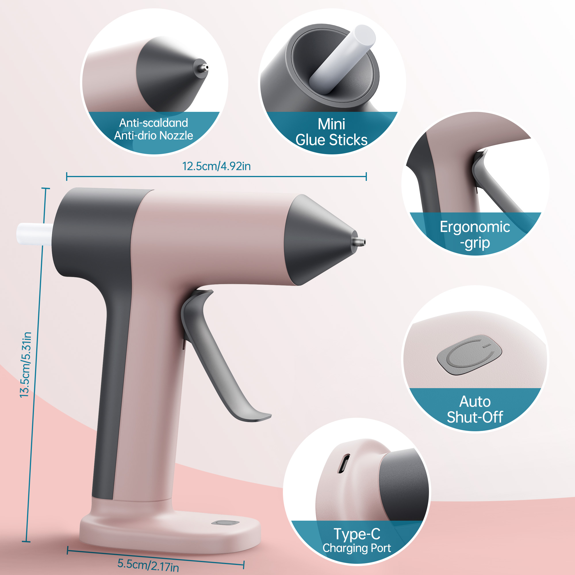 مسدس غراء لاصق لاسلكي بقوة 15  - مراجعة Hot Melt Glue Gun Cordless وسعره