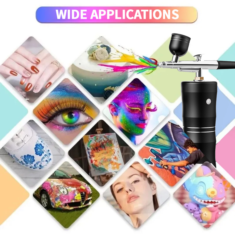 الأكسجين رذاذ ضاغط الهواء الصغ - مراجعة Airbrush Kit With Mini Compressor وسعره