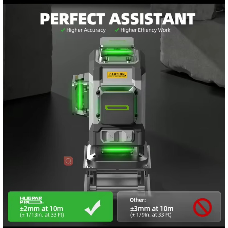 Huepar 2024 تصميم جديد 4D 16 خ - مراجعة Laser Level 16 Lines 4D Green وسعره