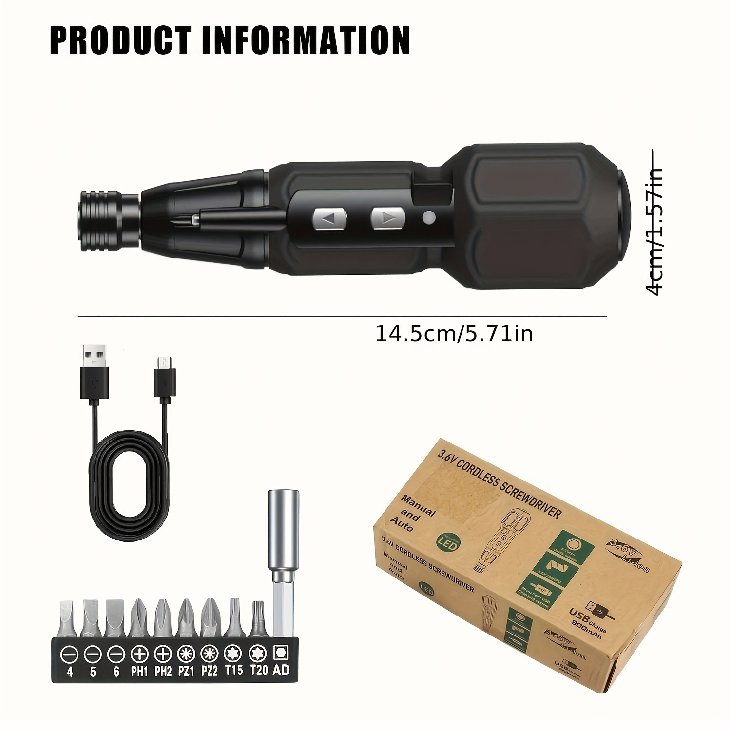 مفك براغي كهربائي قابل لإعادة  - مراجعة Electric Screwdriver Rechargeable Usb وسعره