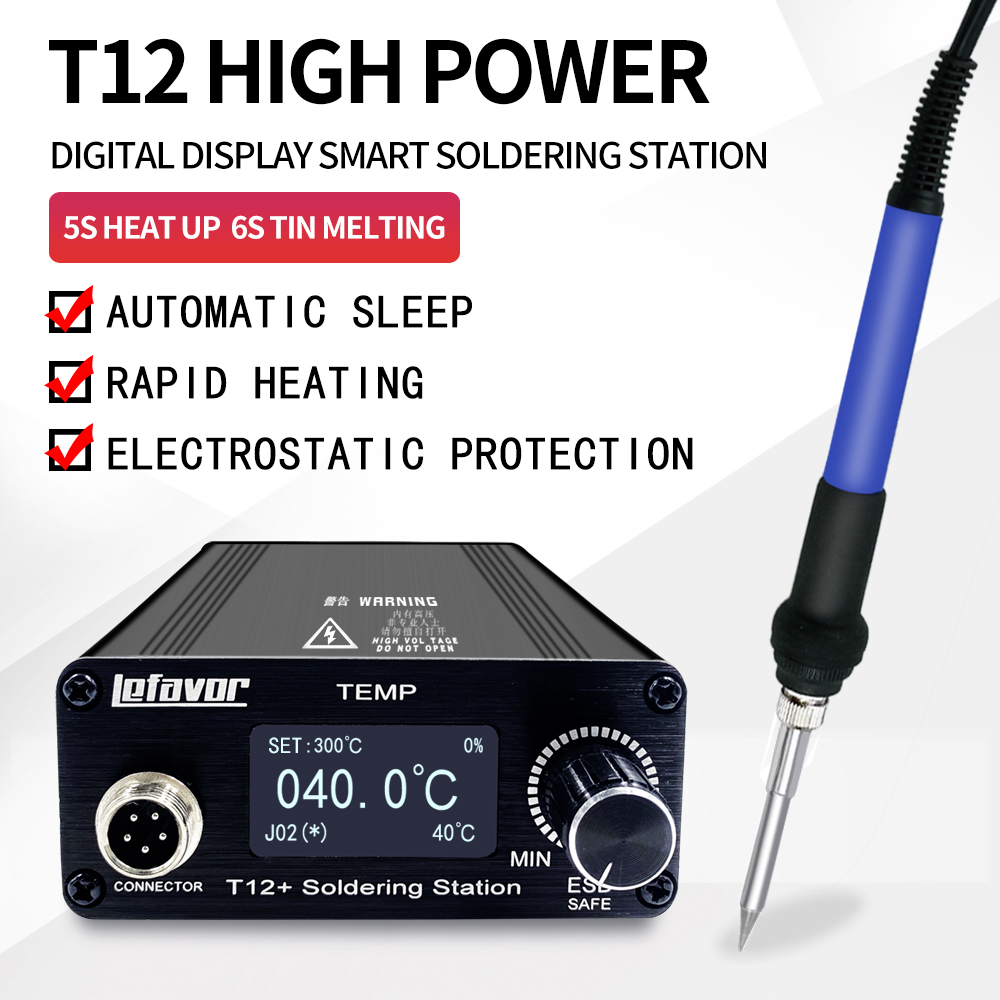 T12 + محطة لحام سبيكة لحام 1.3 - مراجعة Digital Soldering Station T12 وسعره